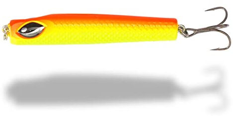 Rhino Premium Hardeel Meeres-Angelköder Hardbait für Meeresräuber lebensechte Aktion und Laufverhalten-höchst robust und stark, Fluo orange/Fluo gelb, 17 g