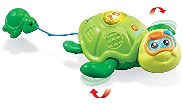 VTech - Maman Tortue Et Son Bébé Nageur, Jouet de Bain pour bébé - 1/5 Ans- Version FR