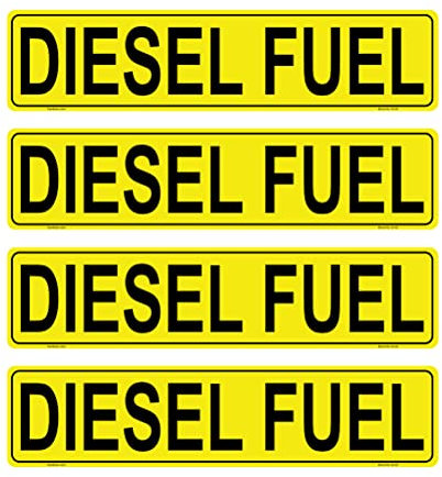 Haobase 4 Pcs Diesel Fuel Sign Sticker - Self Adhesive Vinyl (21.5cm x 5cm)
