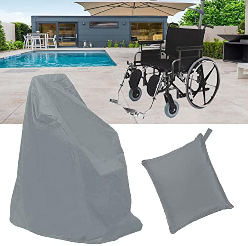 ZCED Rollstuhl Abdeckung Schutzhülle,210D Oxford Wasserdicht Rollstuhlabdeckungen Wetterfest Rollstuhl Abdeckplane,Uv-Schutz Rollstuhl Abdeckhaube mit Aufbewahrungstasche,Grey-45x29x51in