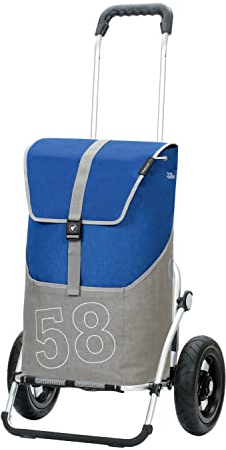 ANDERSEN Einkaufstrolley - Royal Shopper Filip blau 46 L Handwagen,Rucksack,Thermo, Aluminium, klappbar, luftbereiftes Kugellagerrad