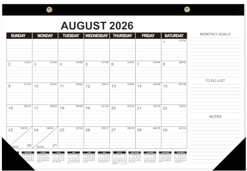 GuassLee Desk Calendar 2026-2027 (Jun. 2026 - Dec. 2027), 19 Months Calendar 17 × 11.5 Desktop Planner with Julian Date, Monthly Goals, Academic To-Do List, for Home, Office, School & Teachers