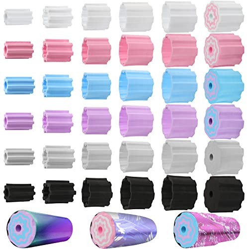 30 Pcs Cup Turner Foam Set-5 Sizes Cup Turner Inserts Expandable Spinner Sponge Cup Turner Accessories for Tumblers, Cola Shaped Water Bottles(1.57/2.44/2.83/3.18/3.74 Inch Diameter, 6 Colors) (A)
