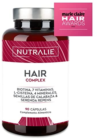 Hair Vitamins [Award 2022] - Biotin + Zinc + Selenium + L-Cysteine - Hair Supplement for Men and Women - 90 Vegetarian Capsules Nutralie