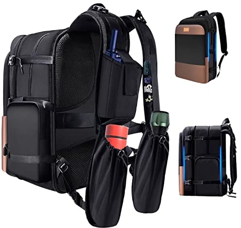 Schlanker & Erweiterbar Reise Laptop Rucksack 15,6 Zoll mit Patentierten Schultertaschen und USB, Anti Diebstahl Business Rucksack Daypack mit Ultra-Kapazität für Schule/Wandern/Camping,Schwarz
