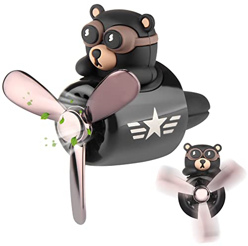 Cartoon Bear Pilot Désodorisant de Voiture Air Ferrinisseur d'air Halloween Automobile Ventilateur, Diffuseur Parfum Voiture Sent bon Diffuseur Accessoire,Noël nouvel an