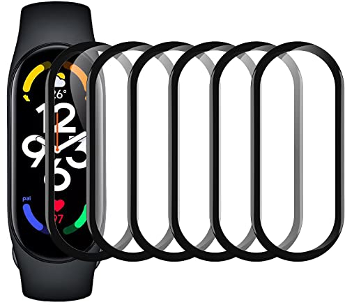 Bigqin 6 Piezas Protector de Pantalla Compatible con Xiaomi Mi Band 7 y Xiaomi Mi Band 8, HD Película Cristal Templado, Sin Burbujas, Anti-Arañazo