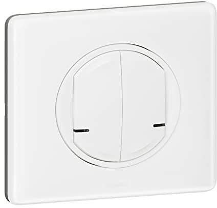 Interrupteur Double Filaire Connecté 2x250w pour Installation Connectée Céliane with Netatmo (Compatible Toute Charge) - Complet (Support, Enjoliveur et Plaque) - Finition Blanc - 199168 - Legrand