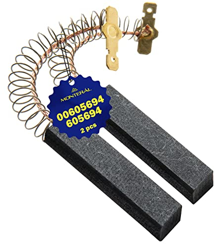 2 Pezzi Spazzole Carbone per Motore Elettrico Lavatrice 5 х 12,5 х 43 mm Adatto per Bosch 00605694 605694 Garanzia di 10 Anni - Monteral
