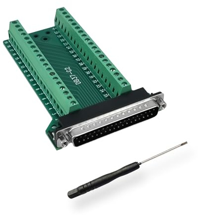 BRIEFCEC DB37 - Adaptador D-SUB RS-232 RS485 de serie a 37 pines, módulo de bloque de terminales sin soldadura con almohadilla aislante (1 macho)
