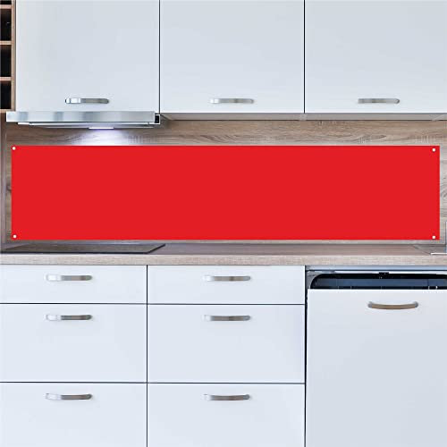 INDIGOS UG Küchenrückwand Platte für Fliesenspiegel - rot - 180x50 cm - Spritzschutz Aluverbundplatte hitzebeständig - Rückwand Küche modern abwischbar - Herd & Ofen - Wandverkleidung
