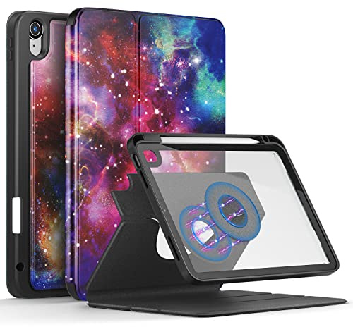 DINGGUAGUA Custodia per iPad 10 Generation 10.9 Pollici 2022 A2757/A2777,Staccabile Cover con Rotazione 360° Funzione Supporto,e Auto Sveglia/Sonno,Galaxy