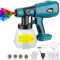 Kabelloser Farbsprüher kompatibel mit Makita-18-V-Lithium-Batterie, Hipoke HVLP-Farbspritzpistole für Zäune, Terrassendielen, Wände, Decken, Wohnmöbel