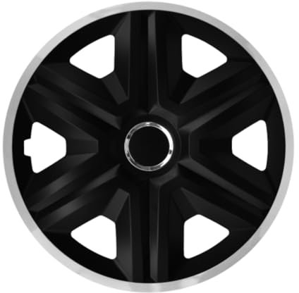 Luckyberg Radkappen 16 Zoll Fast Lux | Radzierblenden 4er-Set für die meisten Automarken und Stahlfelgen, Zierkappen in vielen Farben. Felgenabdeckung für Autofelgen. (16 - Silver)