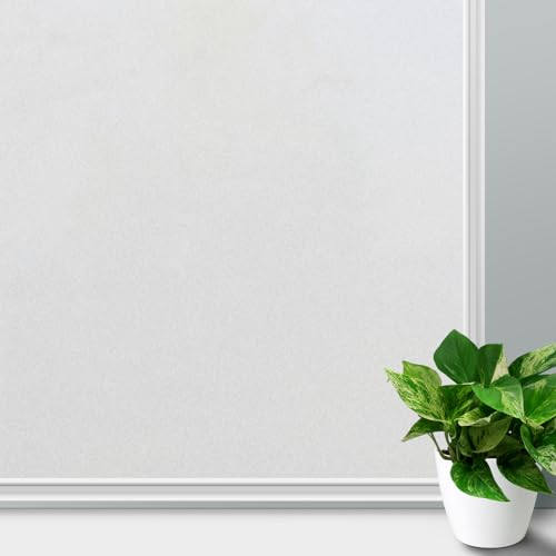 NINETREX Window Film Privacy,Stained Privacy Film For Glass Windows, Frosted Glass Film For Windows, Removable Window Tint Vinyl White No Glue Static Cling(90 * 200cm)