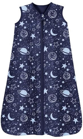 Unnivoll Baby Schlafsack Sommer 0.5 Tog 100% Baumwolle Sommerschlafsack Babyschlafsack 18-24 monate 90 cm für Jungen Mädchen Kinder Planet