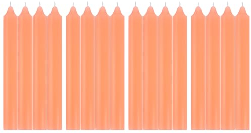 16 Stück Stabkerzen Neon orange, Leuchterkerzen, Kronkerzen Länge 17cm, Durchmesser 2 cm