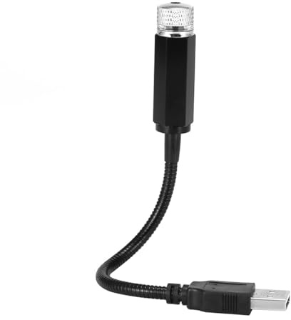 Alnicov 2 Stück USB-Auto-Sternennachtlichter, Mini-LED-Projektionslampen, Sternenhimmel-Autoinnenbeleuchtung, romantische Autodachlampen für Auto-Home-Party