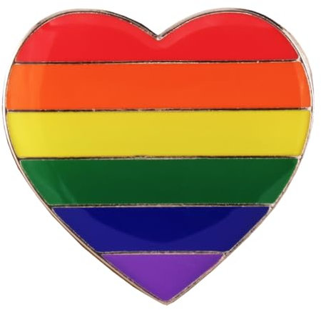 Rainbow Pride Heart Shape Lapel Pin Brooches Pins Flag badge (Rainbow Heart Badge)