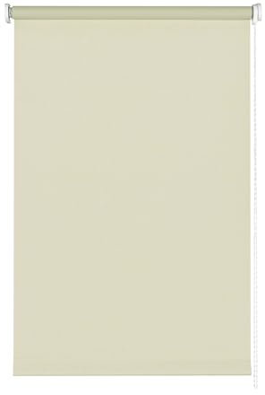 GARDINIA Seitenzug-Rollo für Fenster, Lichtundurchlässig, Blendschutz, Montage mit Bohren, Verdunkelung, Creme, 160 x 180 cm (BxH)