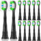 Zekuavi Ersatzköpfe kompatibel mit Philips Sonicare Elektrische Zahnbürste, Zahnbürsten-Ersatzbürstenkopf passend für Philips Sonicare Protective Expert Daily 4100 1100 5100 6100, 12 Stück, Schwarz