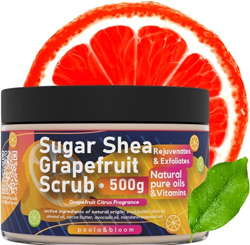 Strahlendes Brightening Body Scrub: Exfolierende Duschcreme mit Shea und Grapefruit – 500g für sanfte Hautreinigung, peeling dusche und intensive Feuchtigkeit für eine gesunde, strahlende Haut!
