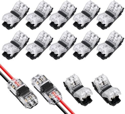 Flintronic Connettori a Filo, 10 pezzi Connettori a Tipo H a Bassa Tensione,per Connessione Cavo Elettrico 20-22 Awg, Non C'è Bisogno di Stripping, per Cavi per Collegamento E lettrico/Audio/Video
