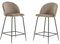 SIEDITI FUORI E DENTRO Set mit 2 Hockern Sara XL gepolstert aus Samt für Küche/Theke/Esszimmer mit Metallbeinen Höhe 65 cm (Samt Taupe, Beine dunkelgrau)