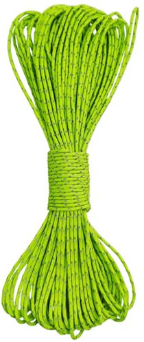 Dyneema Corde réfléchissante - 2 mm - 400 kg - Convient pour tentes, cerf-volant et autres 20 m (vert, 2 mm)