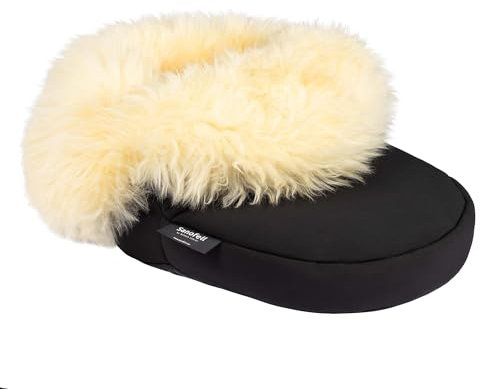 Sanofell by Werner Christ Fußwärmer Lammfell “PINAR” – Dunkel – Luxuriöse Wärme für Zuhause, geeignet für Schuhgrößen 36-46, aus echtem medizinischem Lammfell, maschinenwaschbar