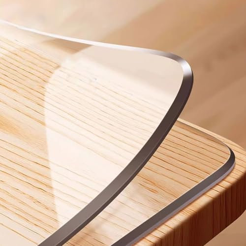 Eiauiuo 3mm & 5mm Tischdecke Transparente Glasklar Folie PVC Tischfolie Wasserdicht Abwaschbar Lebensmittelkontakt Schutzdecke Geruchsneutral Tischmatte Kratzfest & ölbeständig Tischabdeckung Nach Maß