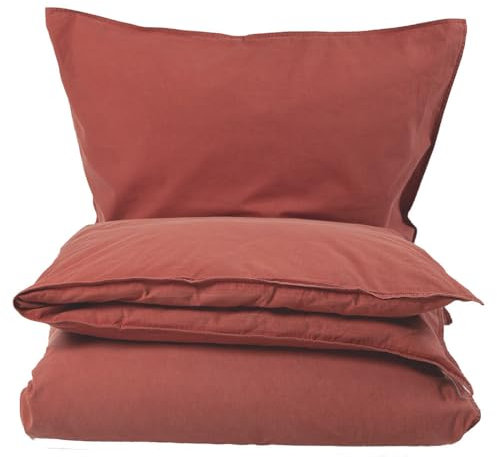 Knutzen Wohnen Bettwäsche 135x200 Baumwolle Siena - Stonewashed Leinen Optik - Baumwoll Bettwäsche mit Reißverschluss - Bettwäsche-Sets mit 1x Bettbezug 135x200 und 1x Kissenhülle 80x80