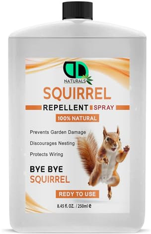 100% Natural Squirrel Repellent - Prevents Garden Damage, Discourage Nesting, Protect Wiring, Prevents Chewing on Outdoor Furniture (250ml Postal)