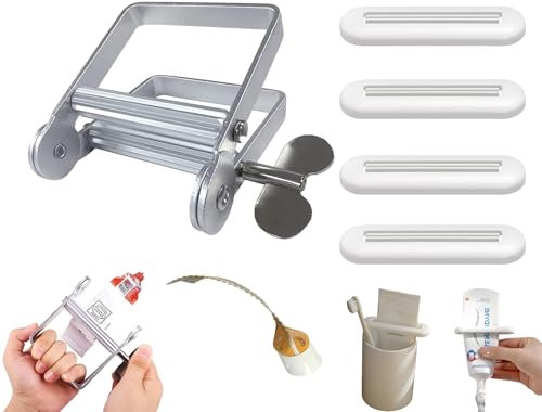 5 Tube Press/Tube Squeezer,Metall Tubenausdrücker Tubenquetscher,Extra große Größe 8,5cm Metallquetschwerkzeuge Lazy Zahnpastaspender Haarfarbe Farbstoff Kosmetische Squeezer Tube Wringer (5 Stück)