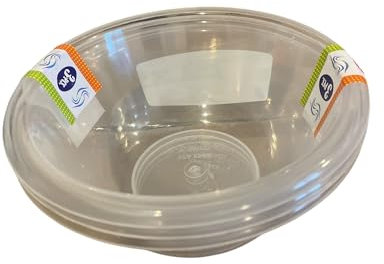 Clear Plastic Mixing Bowls, 15cm, 1000ml Capacity, Set of 3