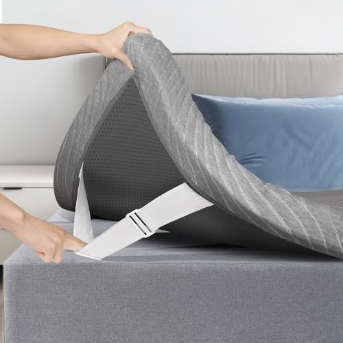 Frideko Gel Memory Foam Mattress Topper, King Size Mattress Topper for Back Pain Relief, Bamboo Fibre Cover OEKO-TEX Certified (150x200x7.6cm)