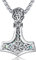 PARYFO Thors Hammer Halskette 925 Sterling Silber Thor Hammer Anhänger Keltischer Anhänger Wikinger Amulett Nordische Mythologie Schmuck Geschenke für Männer Damen Jungen