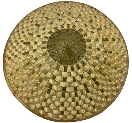 Xuanxi Traditioneller Strohhut, leicht und einfach zu pflegen, für Arbeiten im Freien, Gartenarbeit oder festliche Anlässe, traditioneller asiatischer Hut, Durchmesser: 36 cm, Einheitsgröße