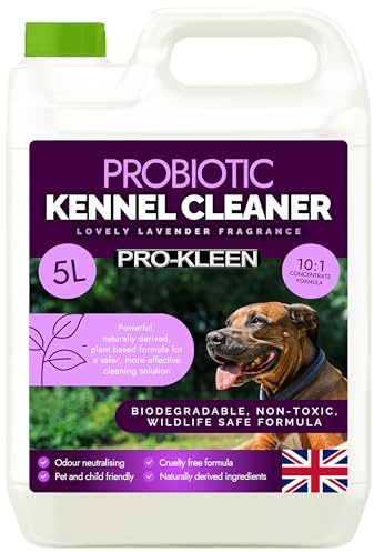 Pro-Kleen ProBiotic Kennel Cleaner 5L - Cleans & Neutralises Odours - Biodegradable, Non-Toxic, Wildlife & Pet Safe - Uses Naturally Derived Ingredients - Cruelty Free & Vegan (Lavender Fragrance)