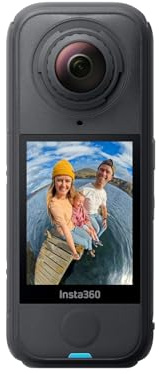 Insta360 X4 Air Nero grafite- Videocamera leggera 165g 8K 360, Selfie stick Invisibile, lenti sostituibili, prima registri poi inquadri, cover antivento integrata, stabilizzazione FlowState.