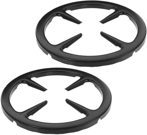 NUSITOU Soporte para Cafetera Italiana y Ollas Pequeñas de Hierro Negro, Rejilla de Estufa de Gas 15 Cm, 2 Piezas para Cocina Doméstica y Camping