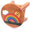 ROMBOL Handgefertigter Kinderhocker, Holz, Kinderhocker:Sonne und Regenbogen