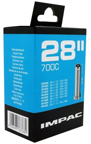 Impac AV28 Fahrradschlauch, Unisex, ITT015, Schwarz, 700 x 28/47c-Inch