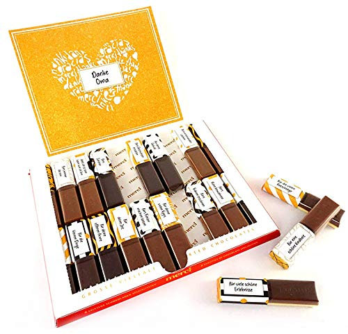 SURPRISA Aufkleberset für Merci-Schokolade: Das persönliche Dankeschön und kreative Geschenk für Oma oder Opa