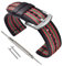 VINBAND Unisex Nylon Uhrenarmband mit Edelstahl Silberne Schnalle (20mm, Schwarz Rot Grün)