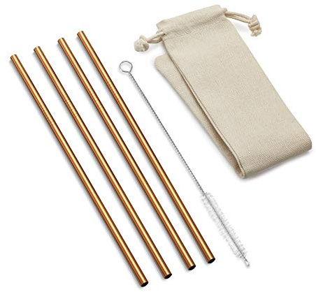 Outset Copper Straight Reusable Straws, 1 x 3.5 x 8.5 inches