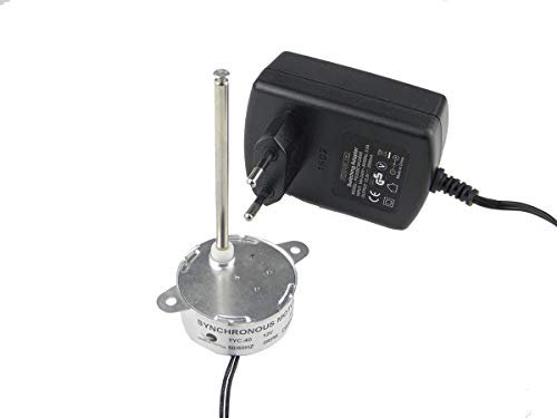 CHANCS Synchronmotor TYC40 12V DC 5 U/min Welle 74mm mit DC-Netzteil - Eingang 100/240V Ausgang DC 12V für Weihnachtsdekoration Elektromotor-Kit