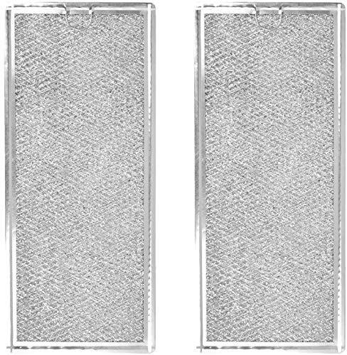 IROLEN Filtro de grasa para microondas, aluminio, paquete de 2, se adapta a GE, Samsung y muchas marcas, reduce los olores, filtración multicapa superior, W10208631A