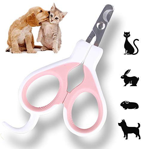 Angzhili Pet Nail Clippers - Cat Claw Clippers for Rabbit Puppy Kitten Kitty Guinea Pig Small Dog - Sharp, Safe,Anti-Scratch (Pink)