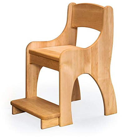BioKinder Kinderstuhl mit Fußstütze Holzstuhl Stuhl für Kinder Levin aus zertifiziertem Massivholz Erle 36 x 36 x 55 cm
